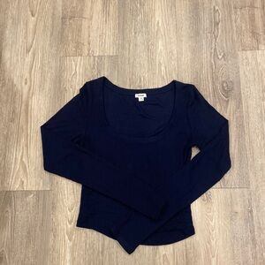 Garage Navy Pamela scoop neck long sleeve